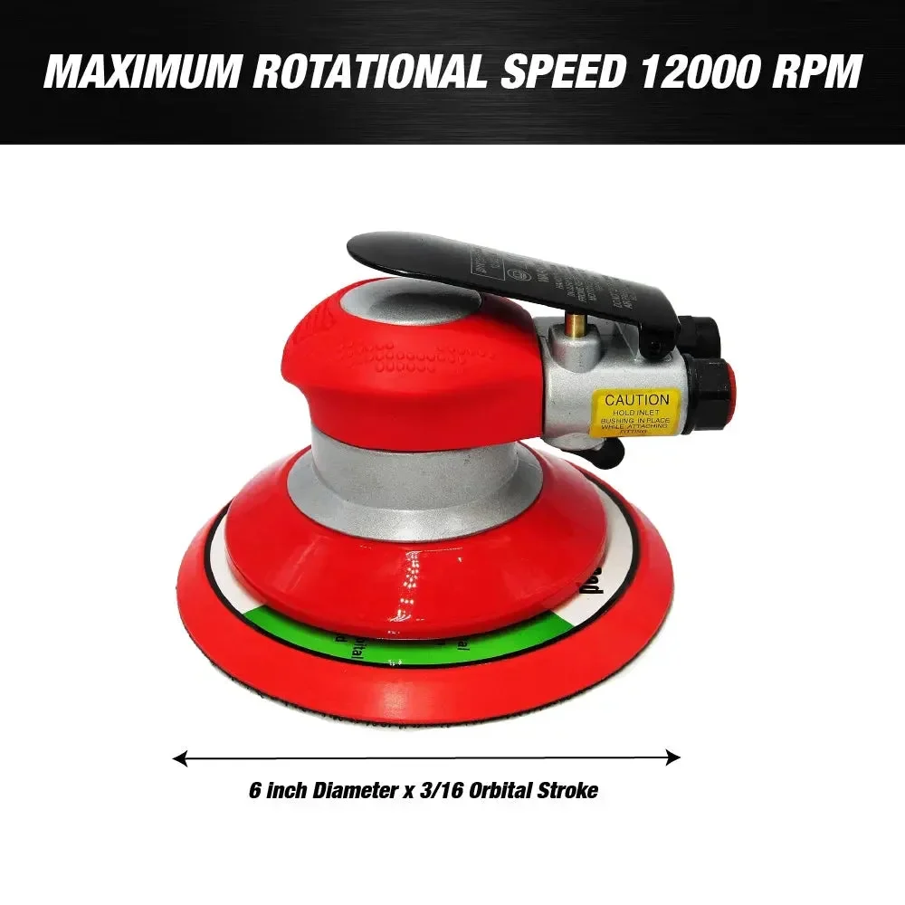 MAXX PROS Random Orbital Sander �C Pneumatic Palm Sander �C 6�� x 3/16�� Diam. Orbit �C Hook and Loop Pad