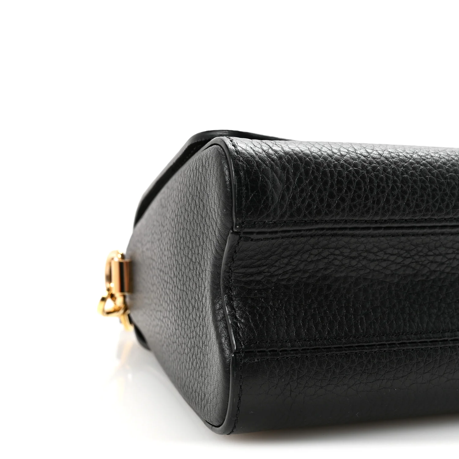 Taurillon Smooth Calfskin Scrunchie Twist One Handle MM Black