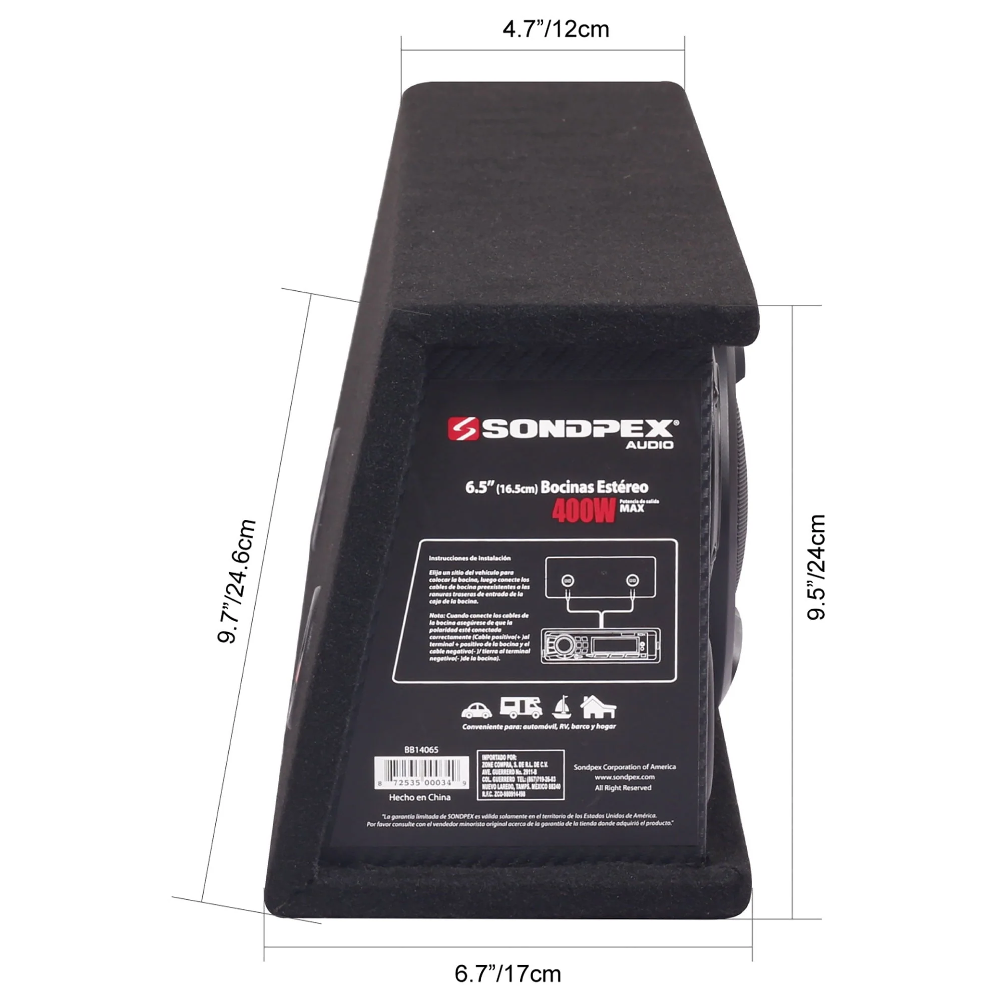 Sondpex BB14065 6.5 In. 400 Watt 2 - Way Speaker System