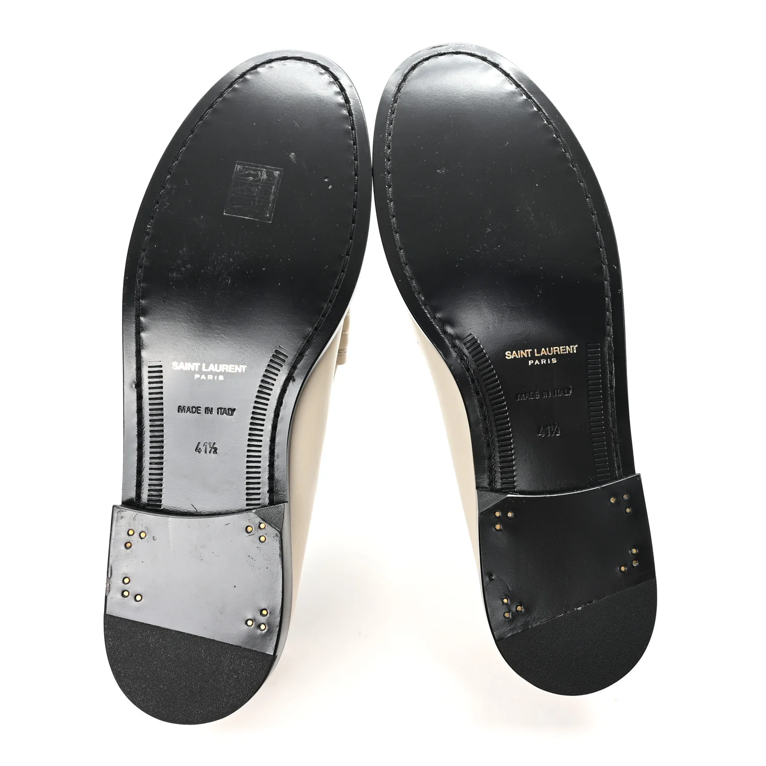 Calfskin Penny Loafers 41.5 Pearl
