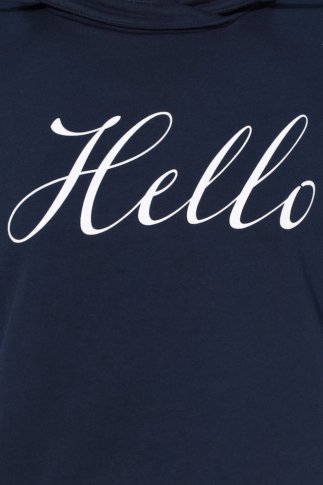 HELLO classic fit stand-up collar sweatshirt