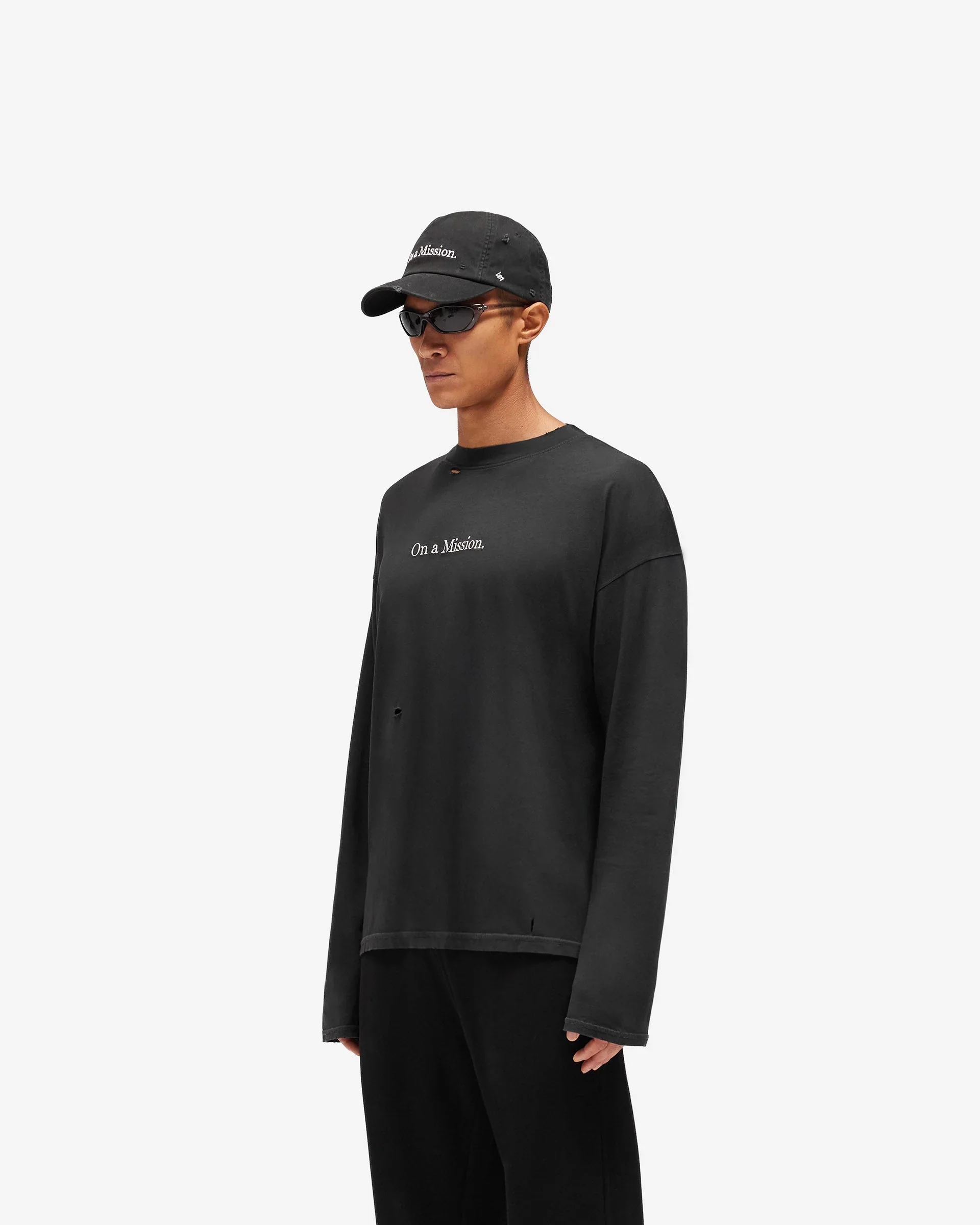 247 On A Mission Long Sleeve T-Shirt - Jet Black
