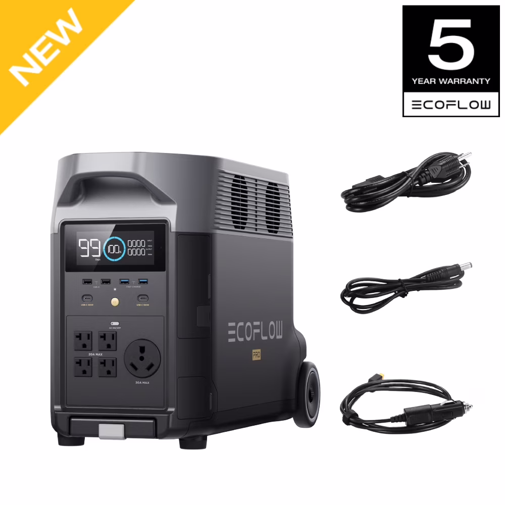 DELTA Pro Portable Power Station 3600Wh Capacity,Solar Generator,3600W AC Output for Outdoor Camping,Home Backup,Emergency,RV,off-Grid(Stand-alone)