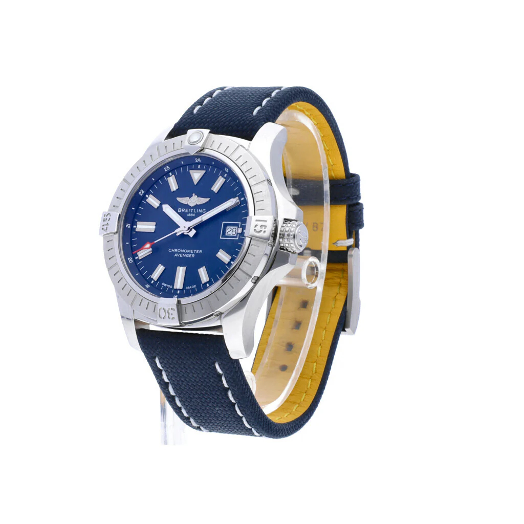 [Super Clone]Breitling Avenger Automatic 43 Blue Dial Blue Nylon Strap Men's Watch - A17318101C1X1