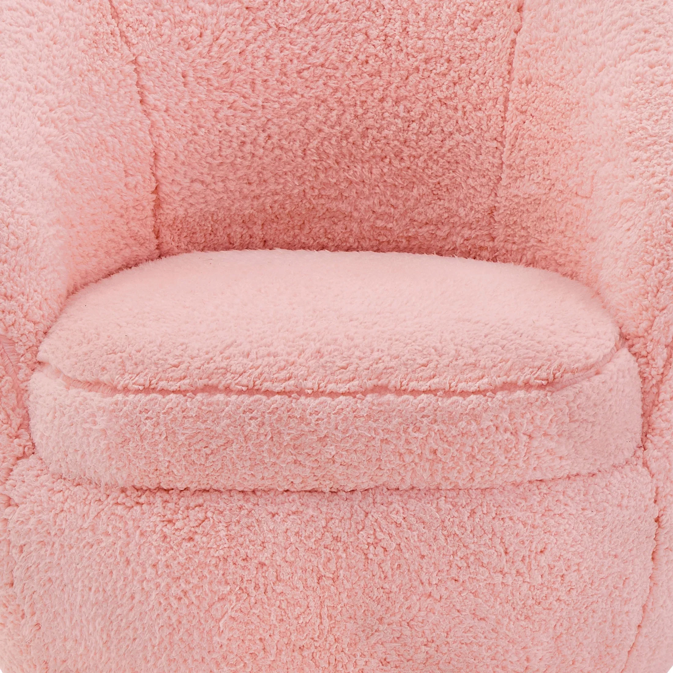 Better Homes & Gardens Mira Kids Swivel Chair, Cream Faux Shearling