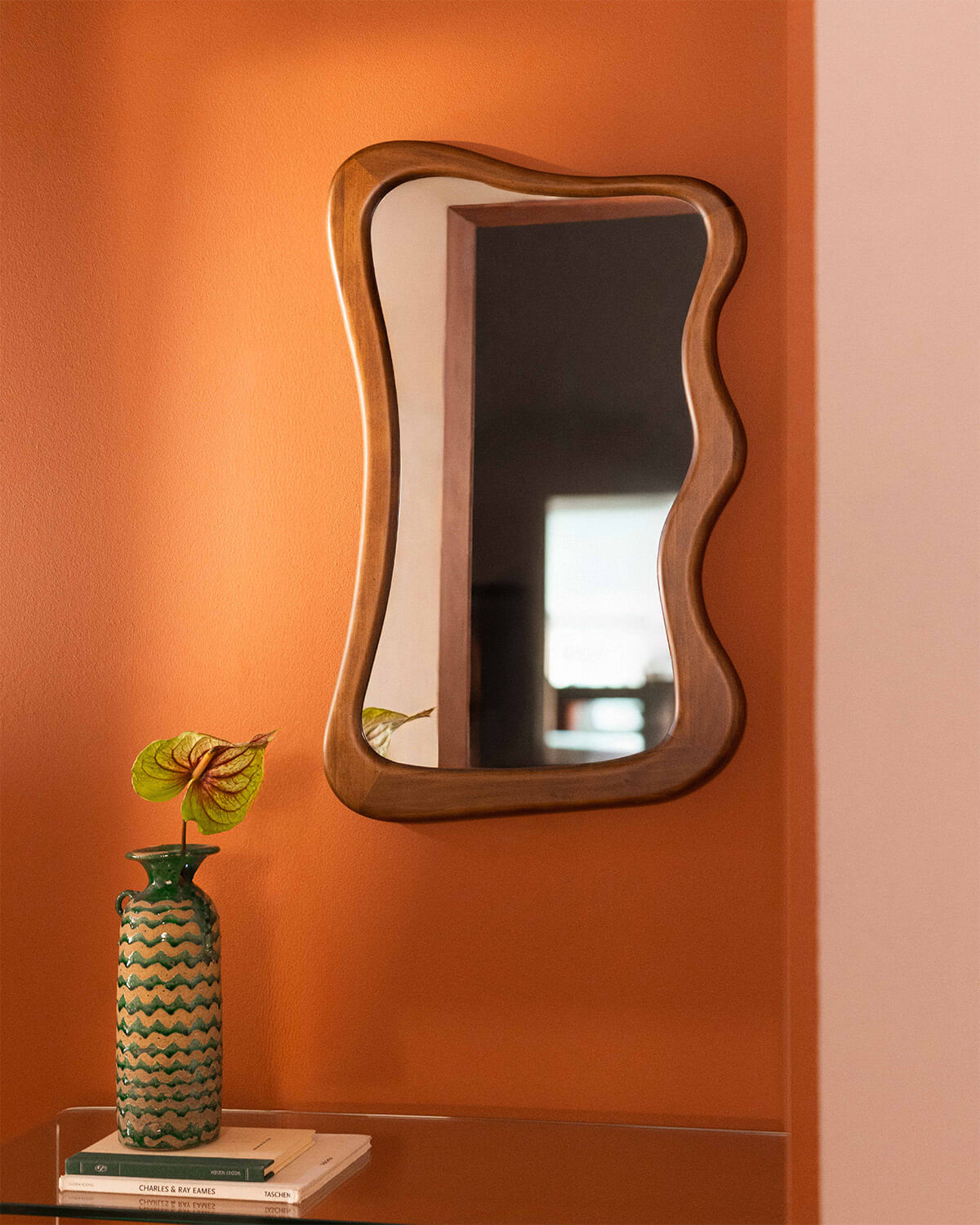 Vahid - Espejo de Pared de Madera de Pino (80x50 cm) Vahid