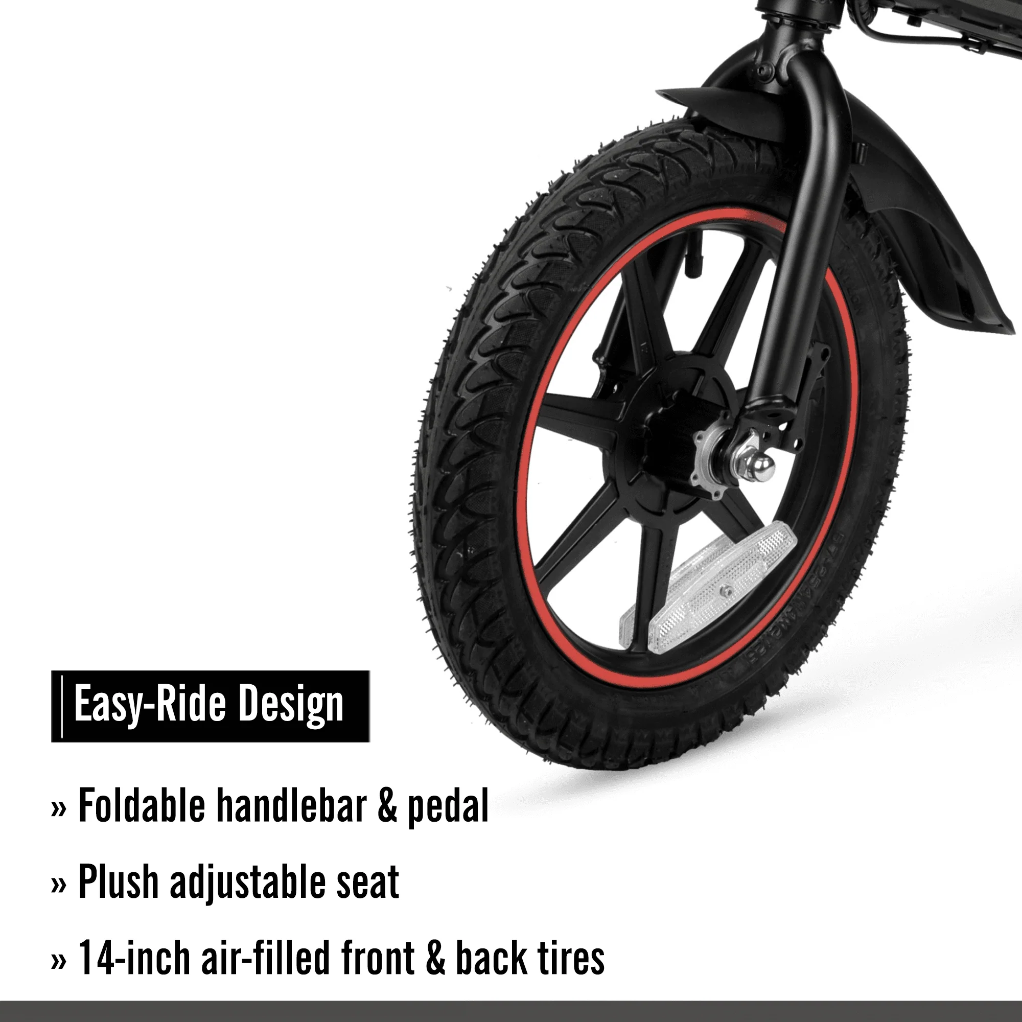 14" 36V Foldable Compact Electric Bike w/Throttle, 350W Motor, Recommended Age: 14+ Image 9