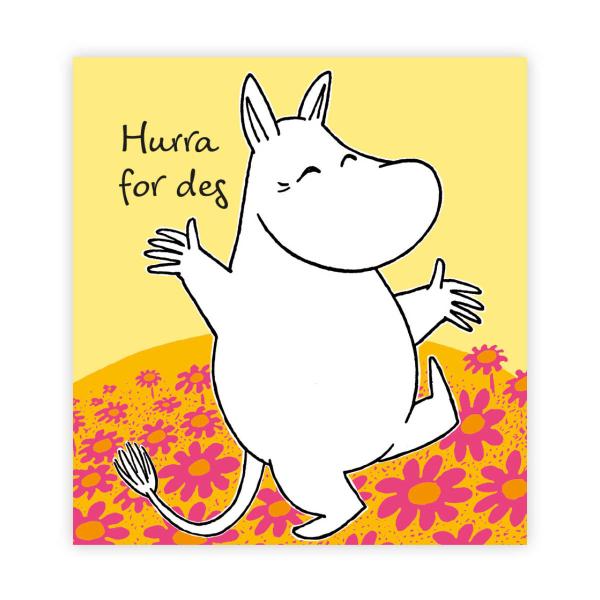 Mummi kort dobbelt Hurra for deg gul