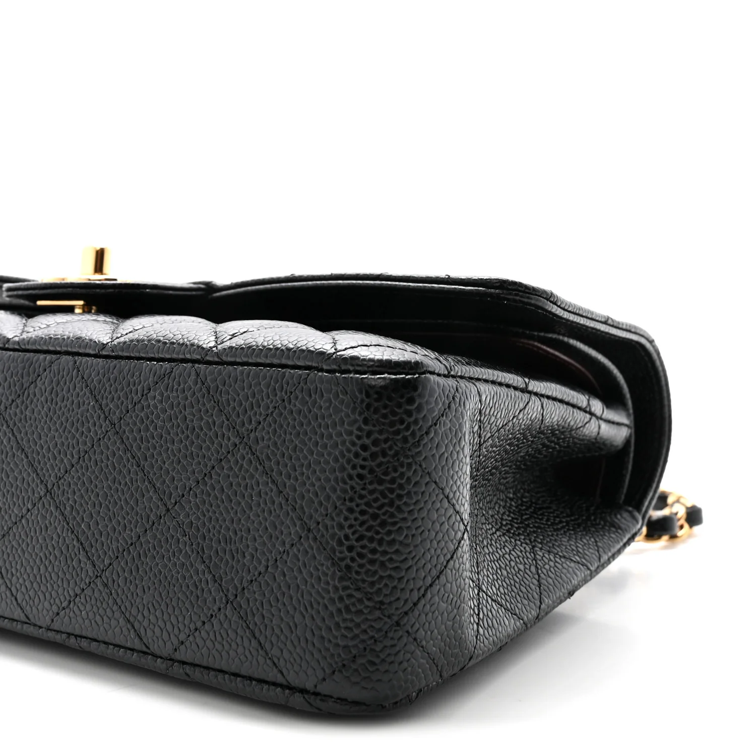 Caviar Quilted Medium Double Flap Black