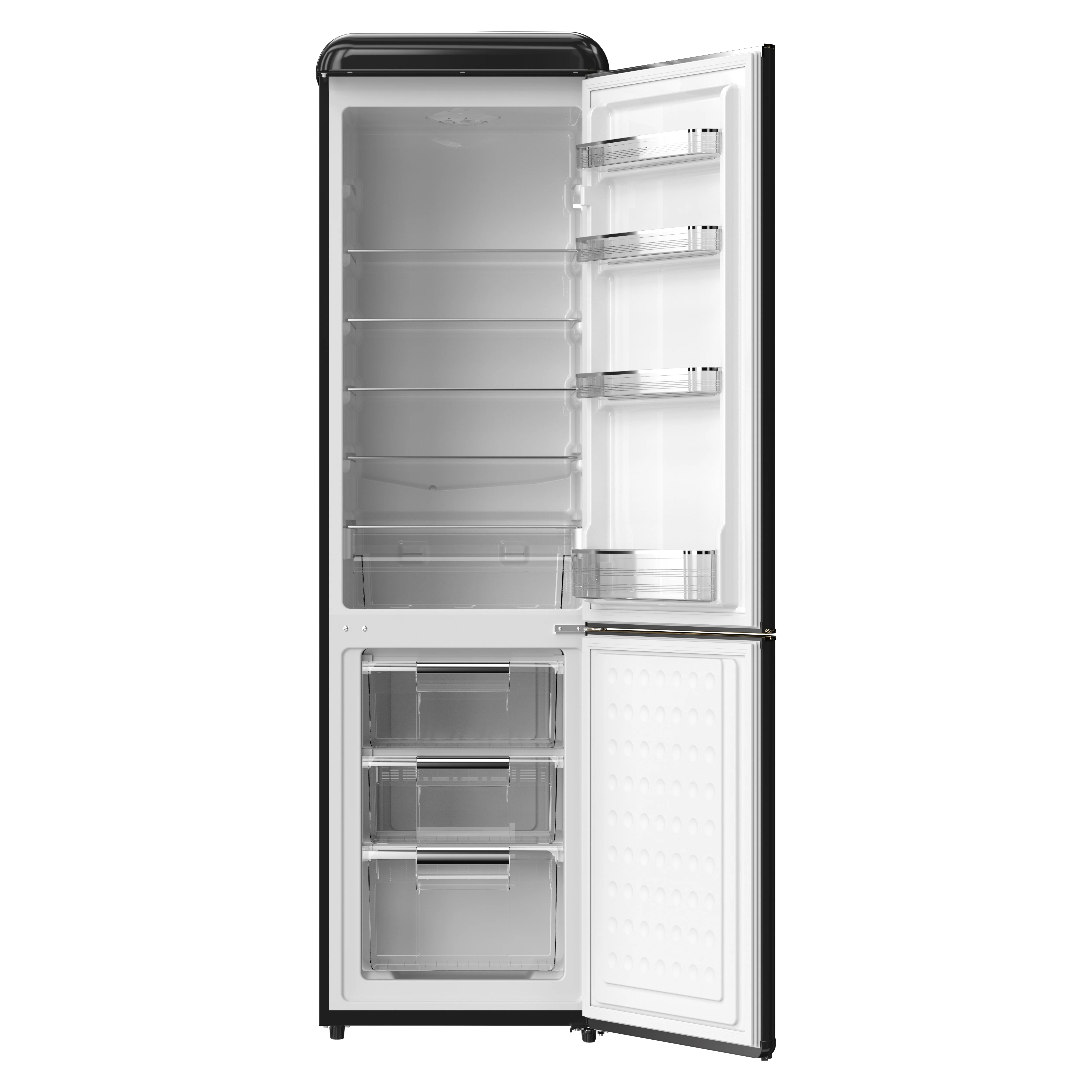 9.0 Cu. Ft. Bottom Mount Retro Refrigerator, Black(Black) - Image 4