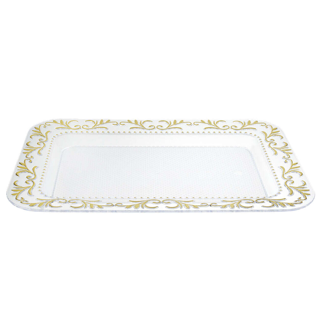 Plateau en plastique décor oriental doré 38x27xH2,5cm