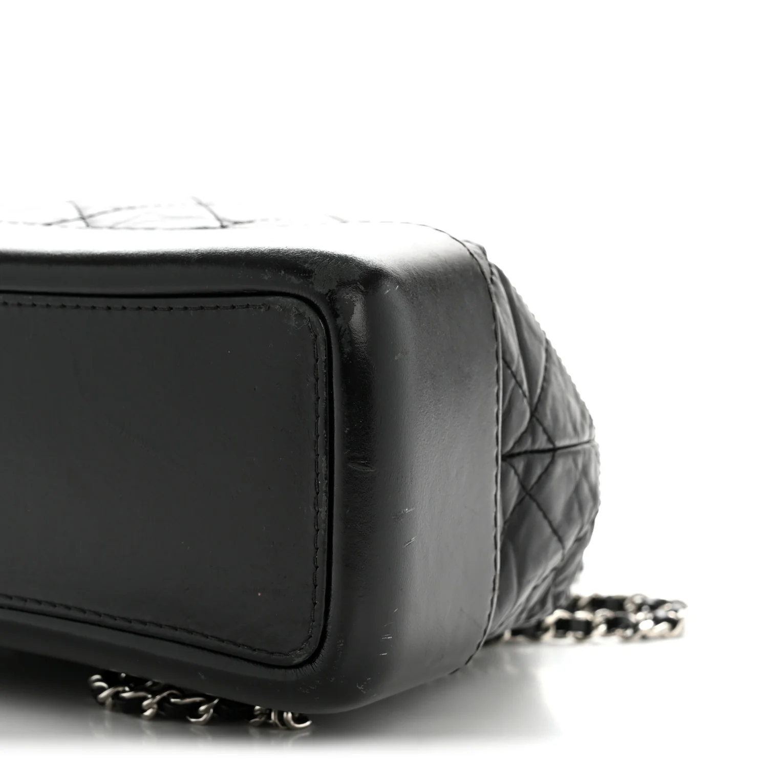 Aged Calfskin Quilted Small Gabrielle Backpack Black