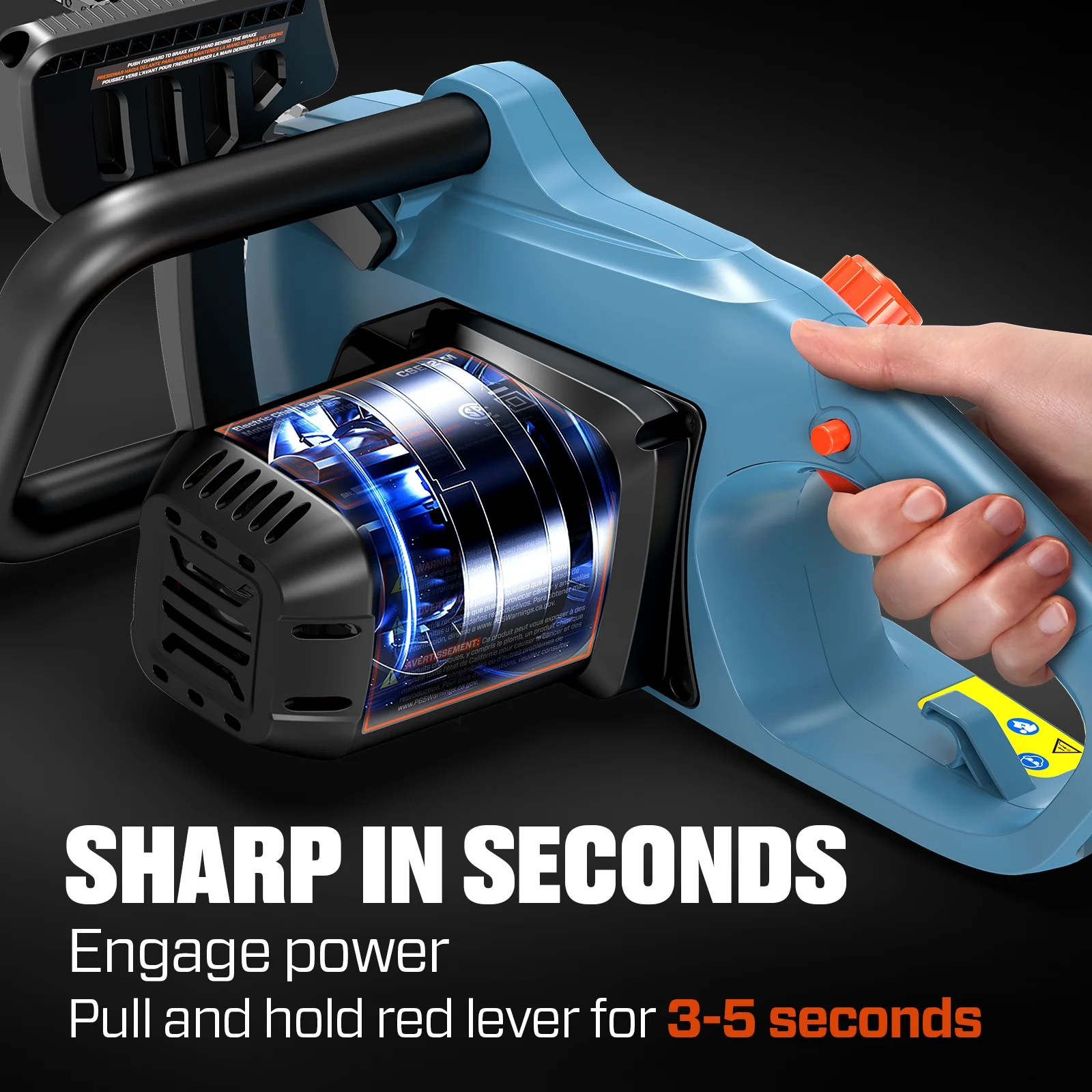15 Amp Electric Corded Chainsaw, 18-Inch Bar and Chain, Automatic Oiler, Tool-Free Chain Tension, CSE15-M - Image 7