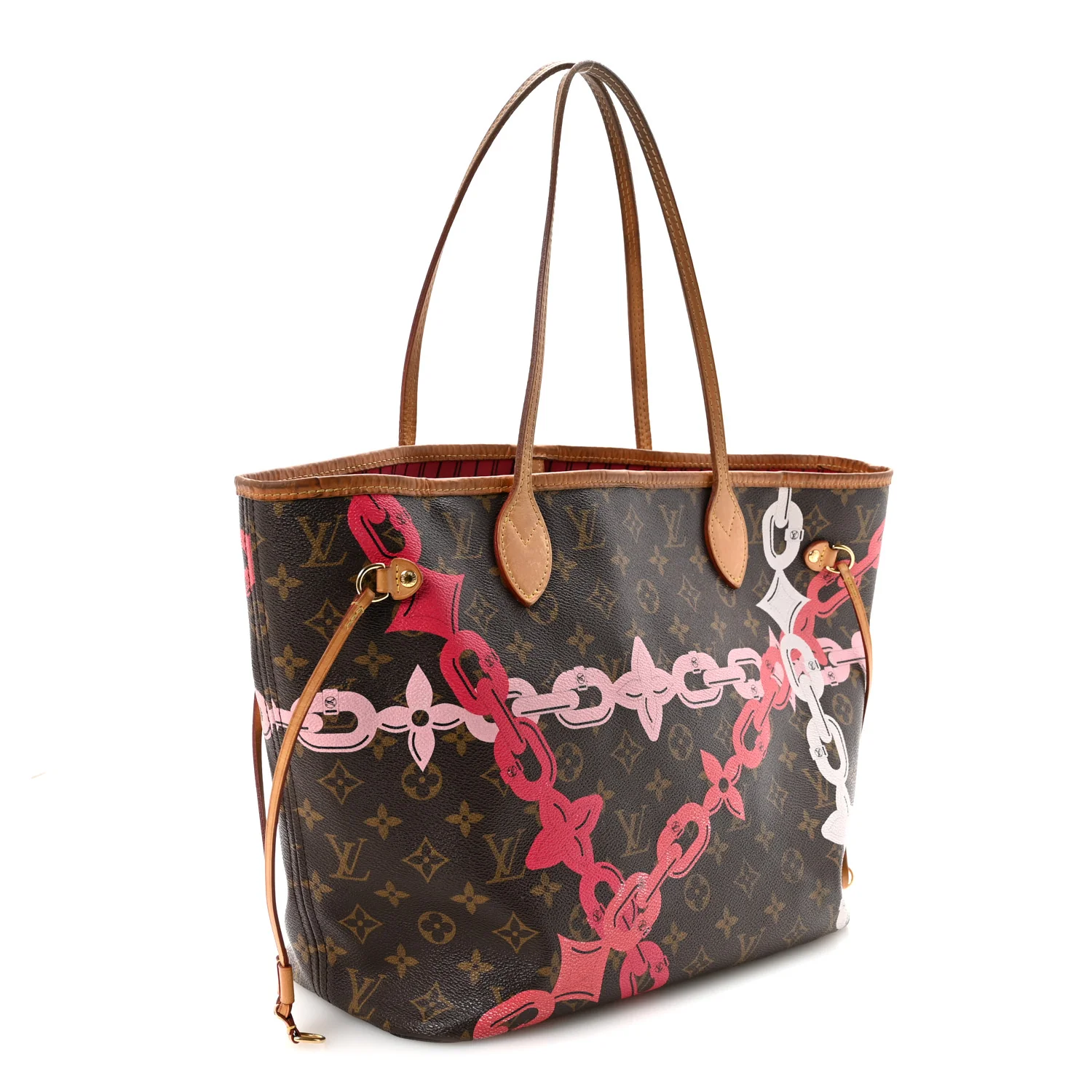 Monogram Bay Neverfull MM Rose Ballerine Poppy