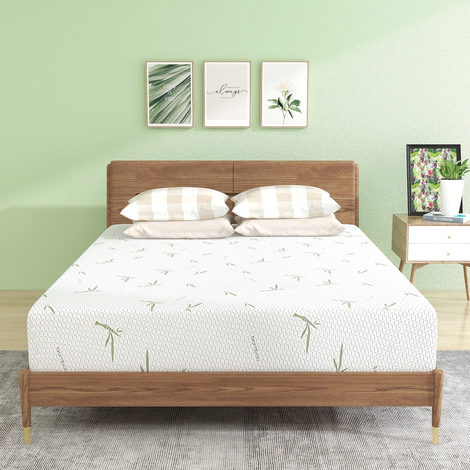 Mattress. 10 inch Memory Foam Mattress Bed in a Box.with Green Tea Cooling Gel. Made in USA