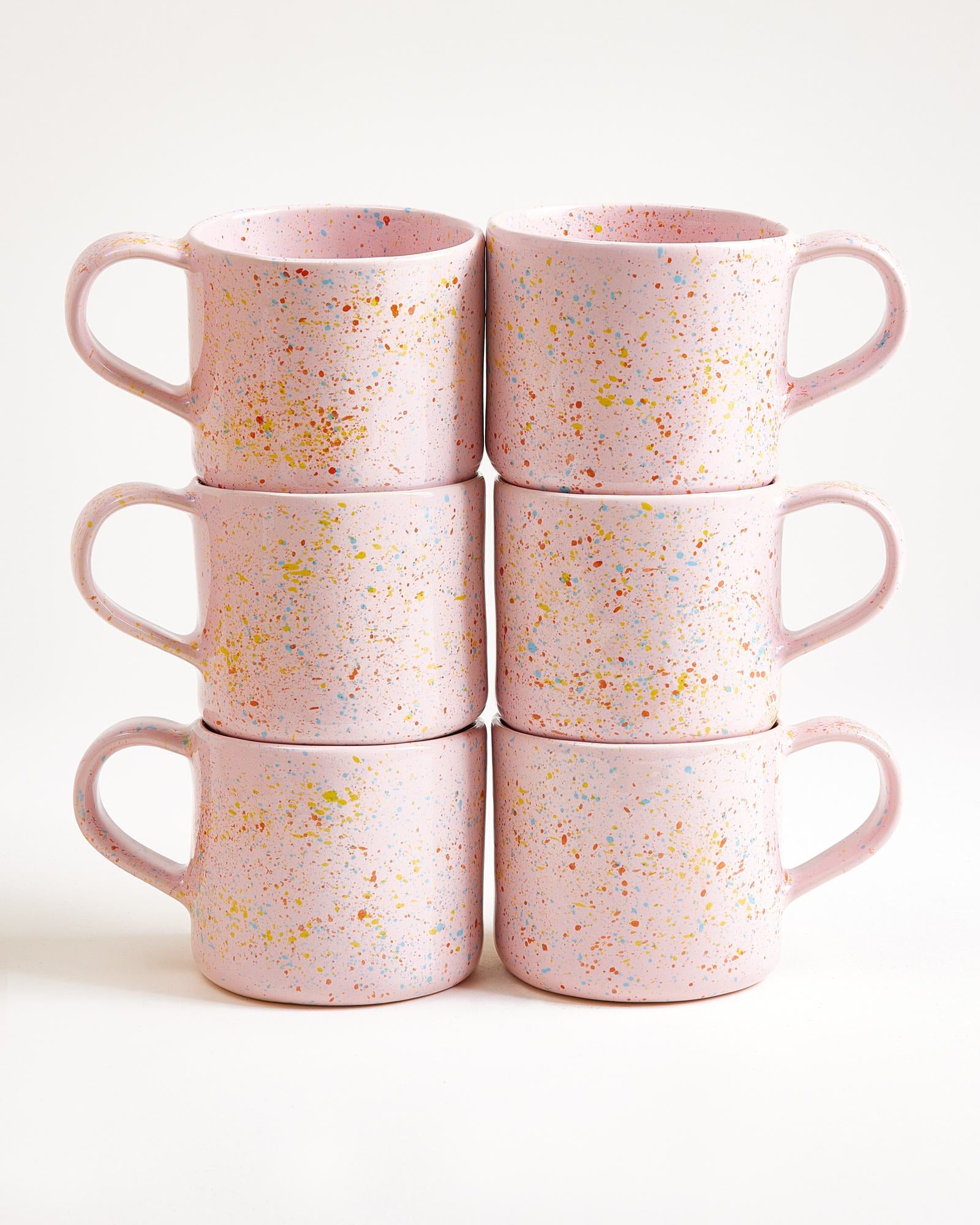 NÓDOA - LARGE MUG SPECKLED PINK SET OF 6