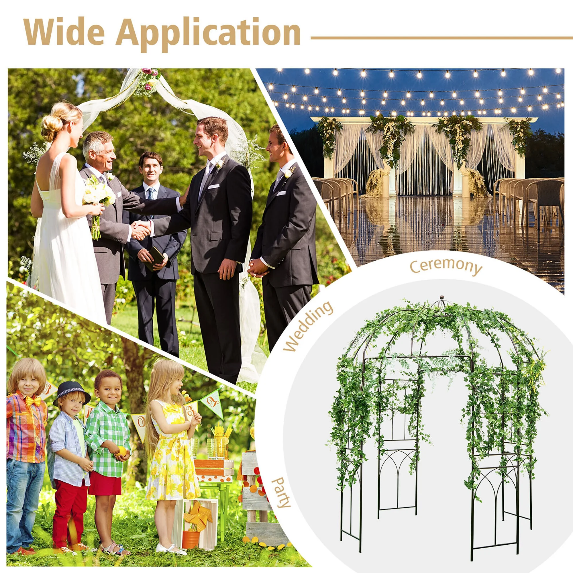 Birdcage Shape Garden Arbor Pergola Climbing Plants Stand Rack for Wedding Party - Image 10