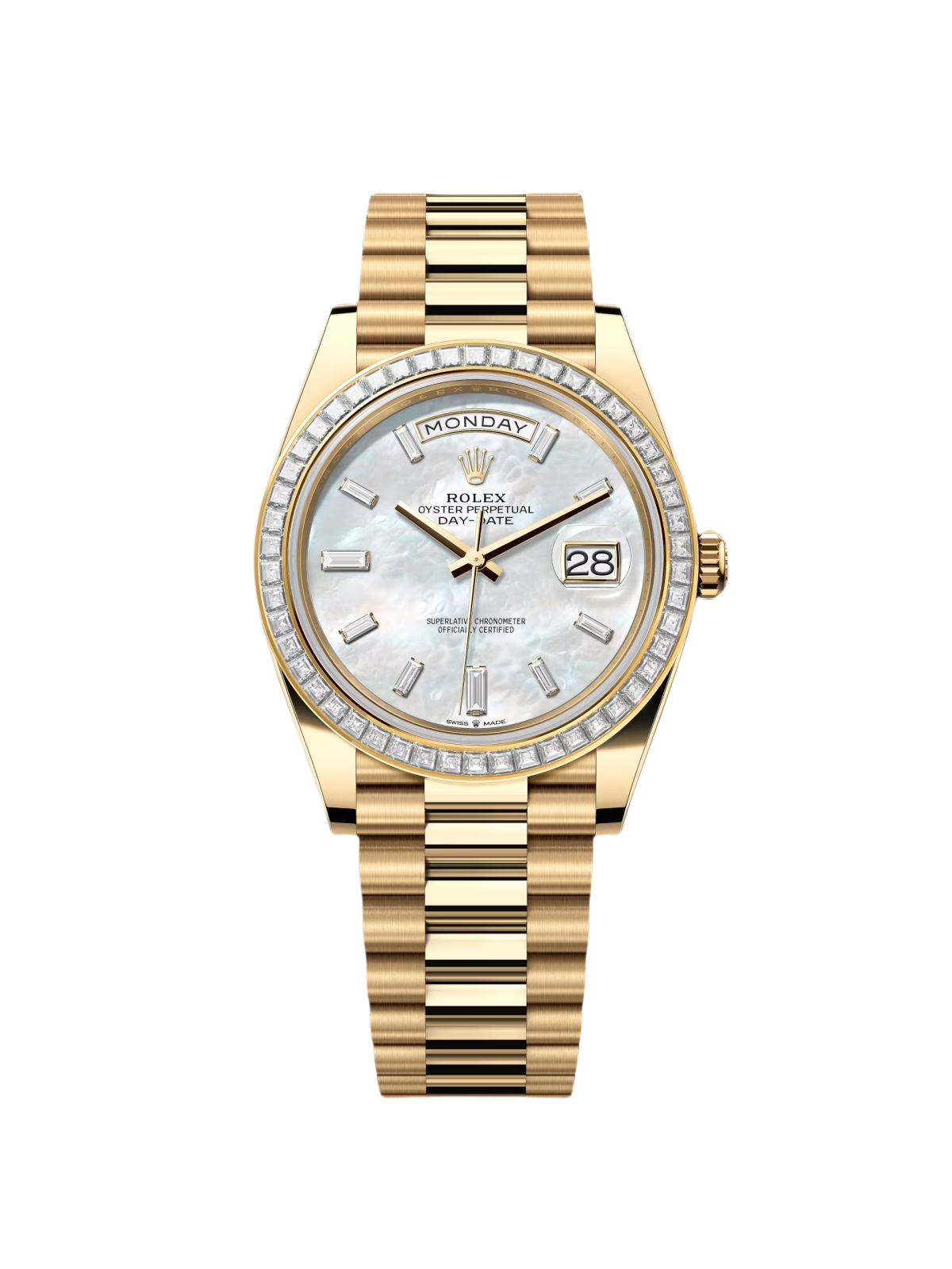 [Super Clone]RLX Day-Date 40mm 228398TBR-0043 White Mother-of-Pearl Dial President Watch
