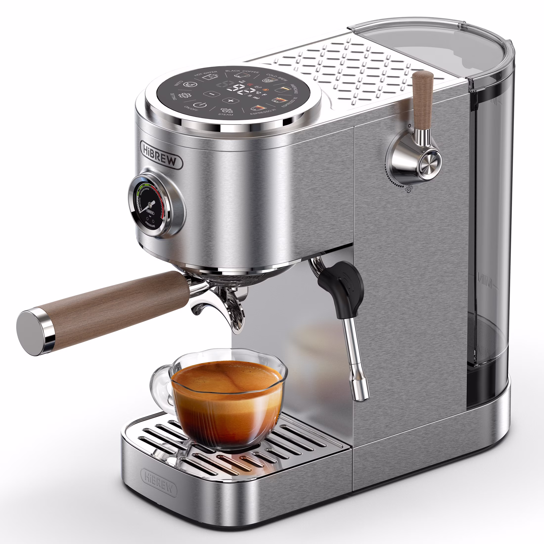 Hibrew H13 Semi - Automatic Espresso Maker - 6 Programmable Drink Modes, 1.3 L Water Tank & Adjustable Pre - Infusion