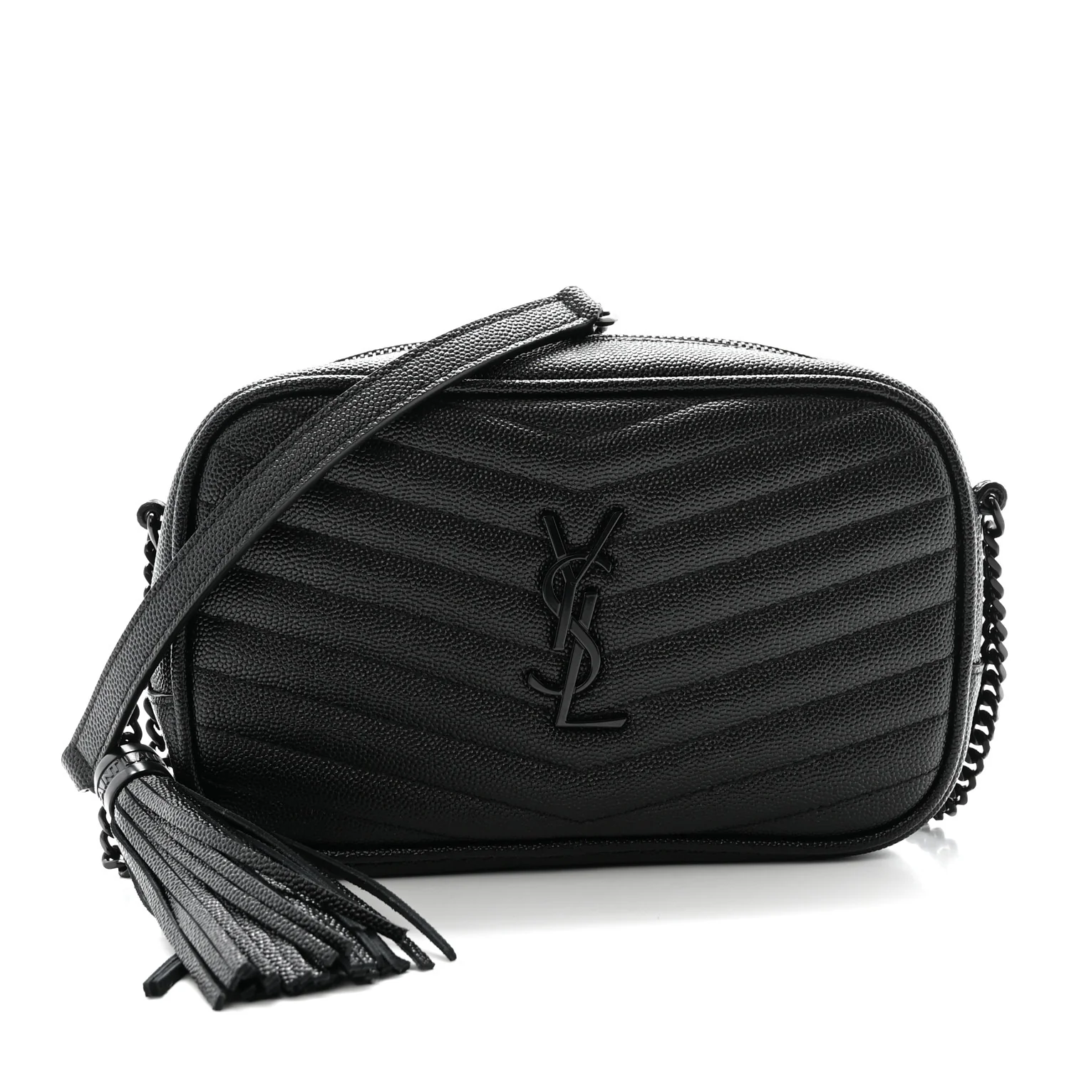 Grain De Poudre Matelasse Monochrome Monogram Mini Lou Camera Bag Black