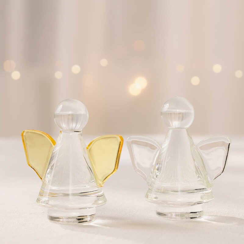 Engla juledekor 9 cm krystallglass
