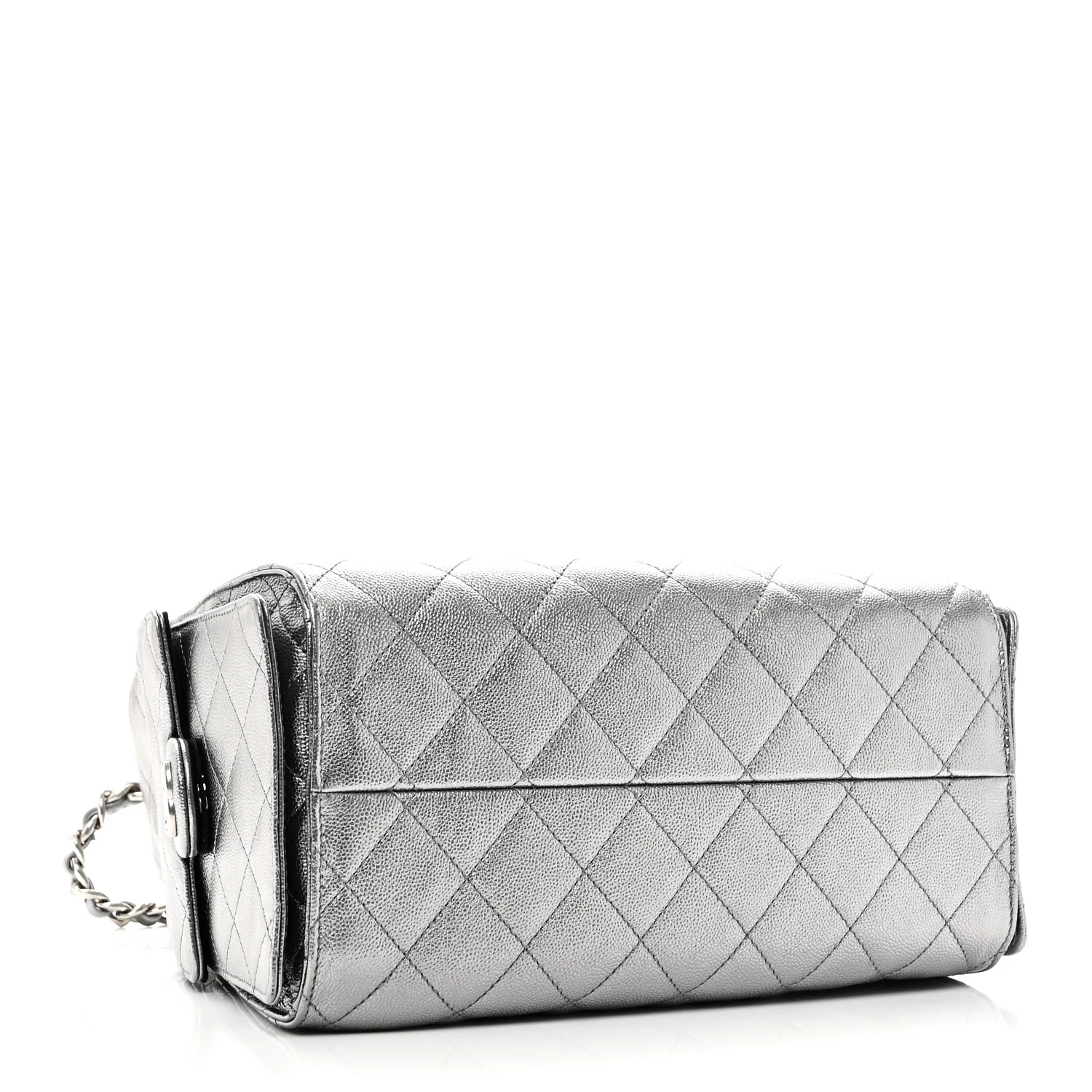 Metallic Caviar Quilted Small Chanel 25 Handbag Anthracite