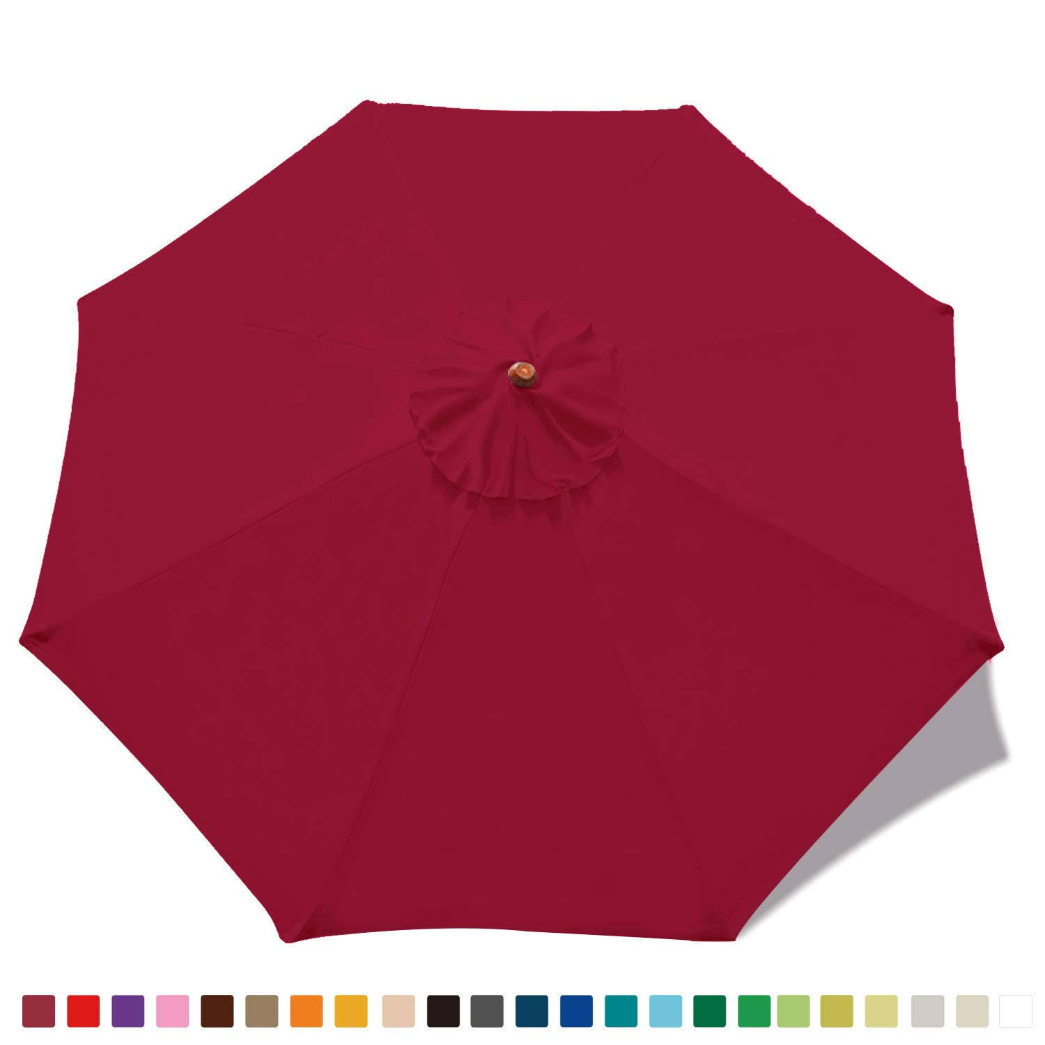 Patio Umbrella 9 ft Replacement Canopy for 8 Ribs-burgundy by MASTERCANOPY