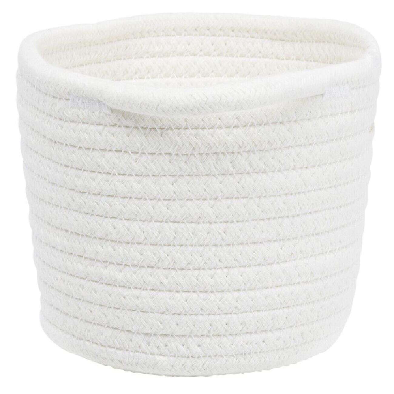 Panière ronde coton blanc