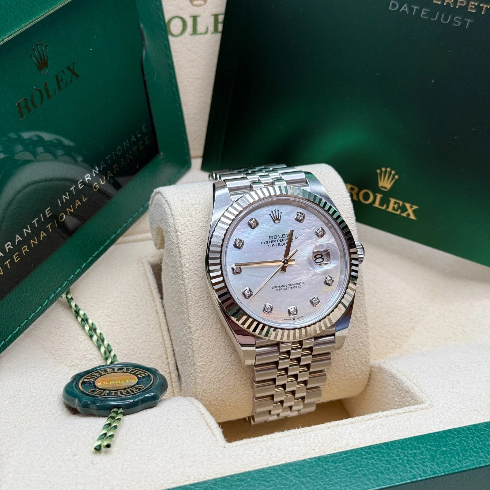 [Super Clone]RLX  Datejust 126334 MOP Diamond Jubilee 41mm Stainless Steel and White Gold
