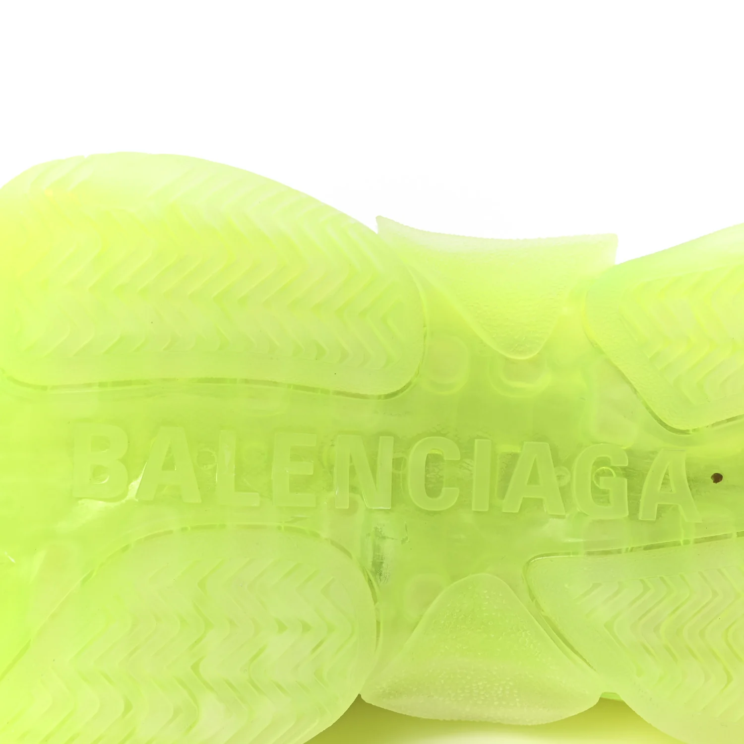 Fabric Mesh Clear Sole Fluo Womens Triple S Sneakers 38 White Fluo Yellow