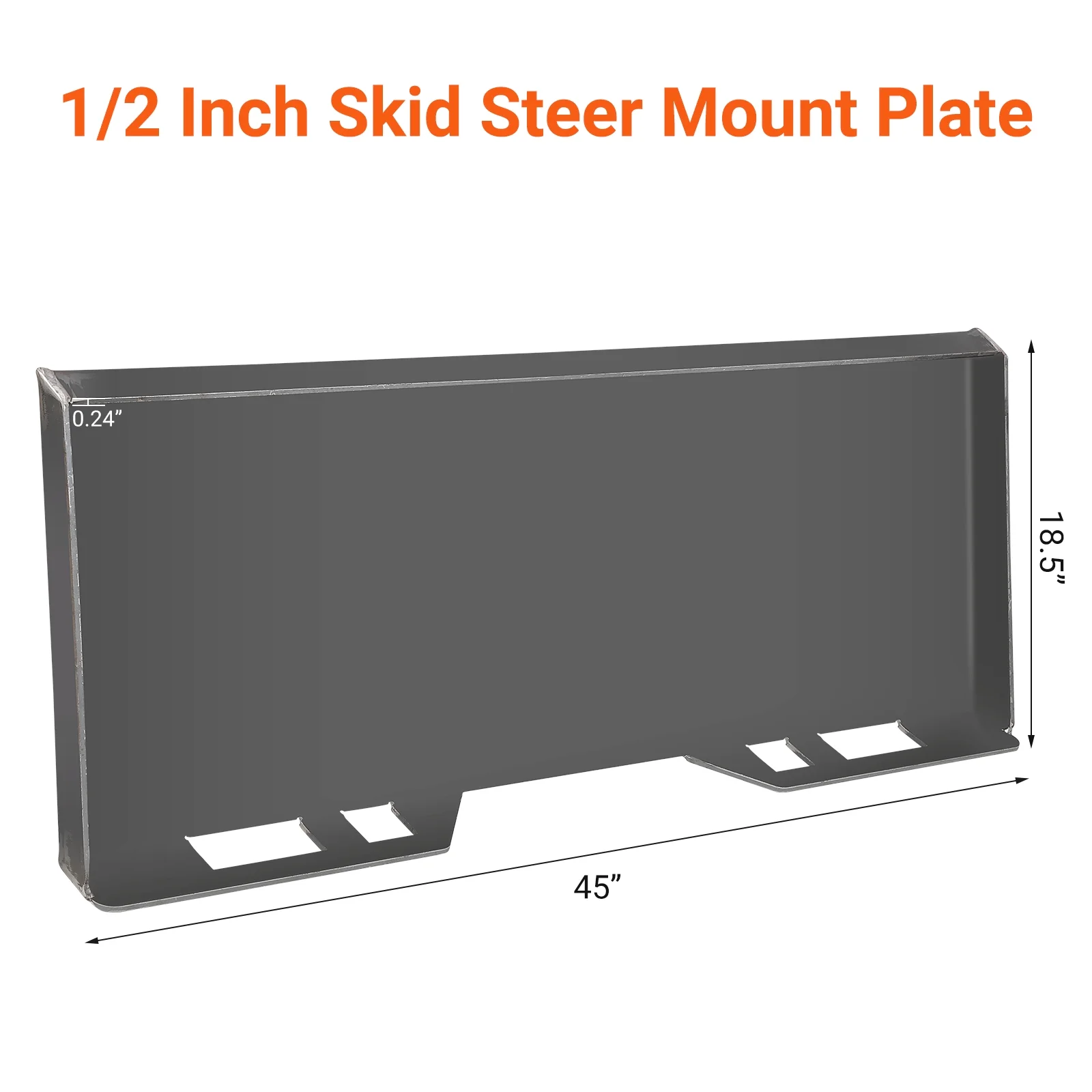 1/4" Universal Quick Attach Plate, Skid Steer Plate-G50 Structural Steel, Anti-Rust Surface, Skid Steer Attachment Plate for Kubota, Bobcat Skid Steers and Tractors to Shovel Snow, Dispose of Debris - Image 2