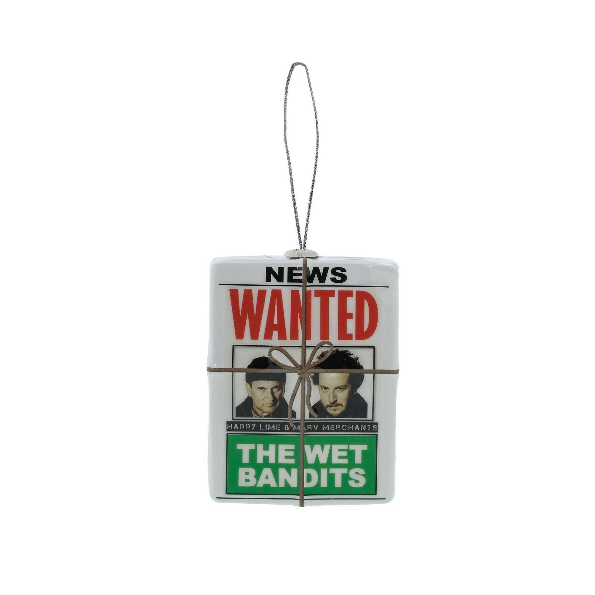 Home Alone The Wet Bandits Wanted Decoupage Christmas Tree Ornament New with Tag