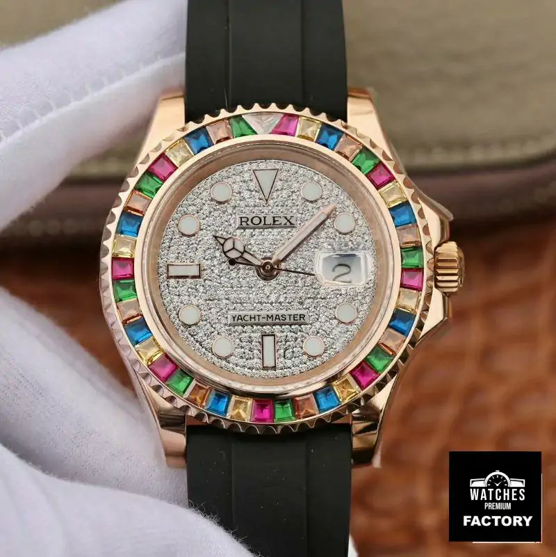 Rolex Oyster Perpetual Yacht Master 116695 Silver Diamonds Dial