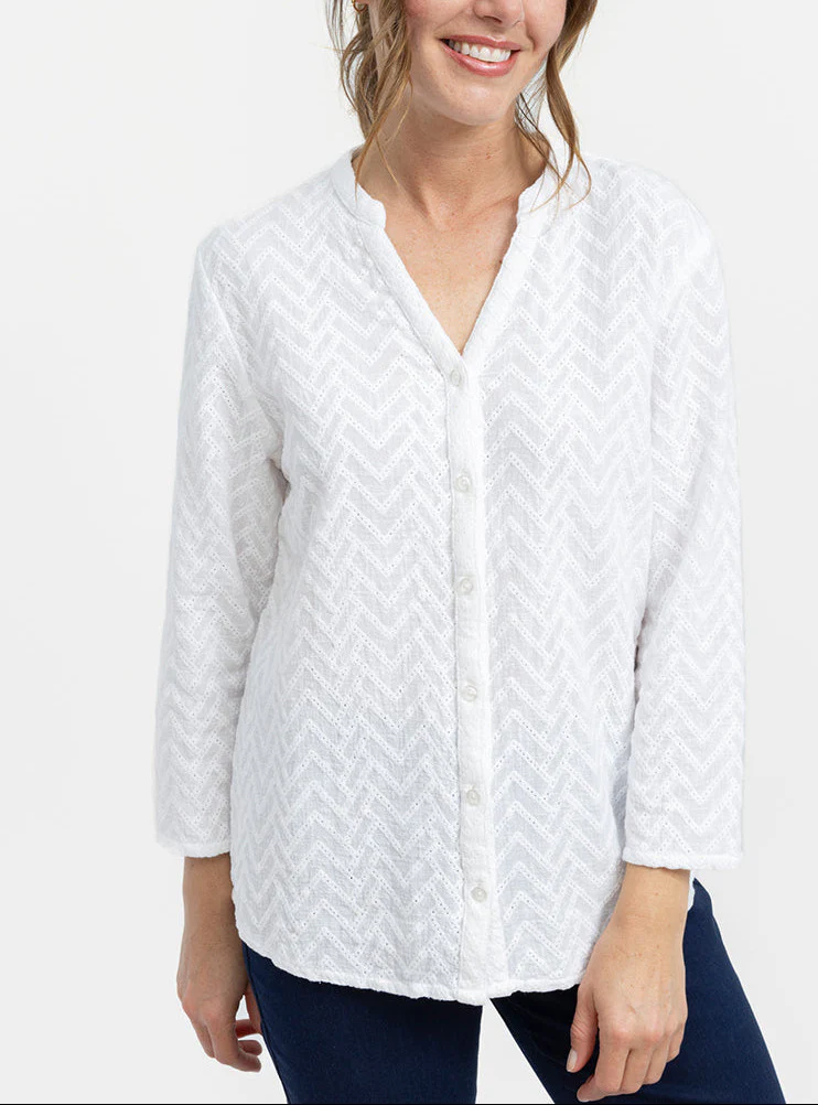 Chemisier femme en coton blanc naturel