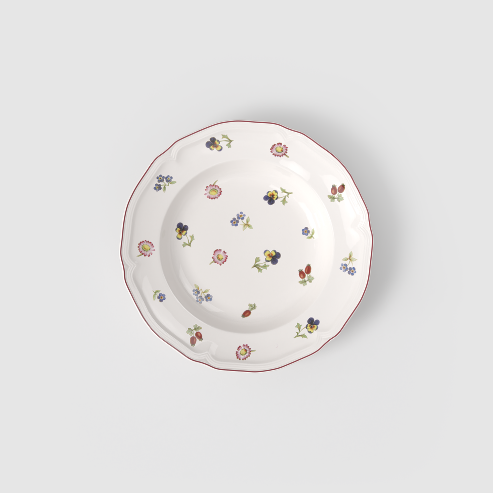 Petite Fleur Soup bowl - White, 9'', Premium Porcelain