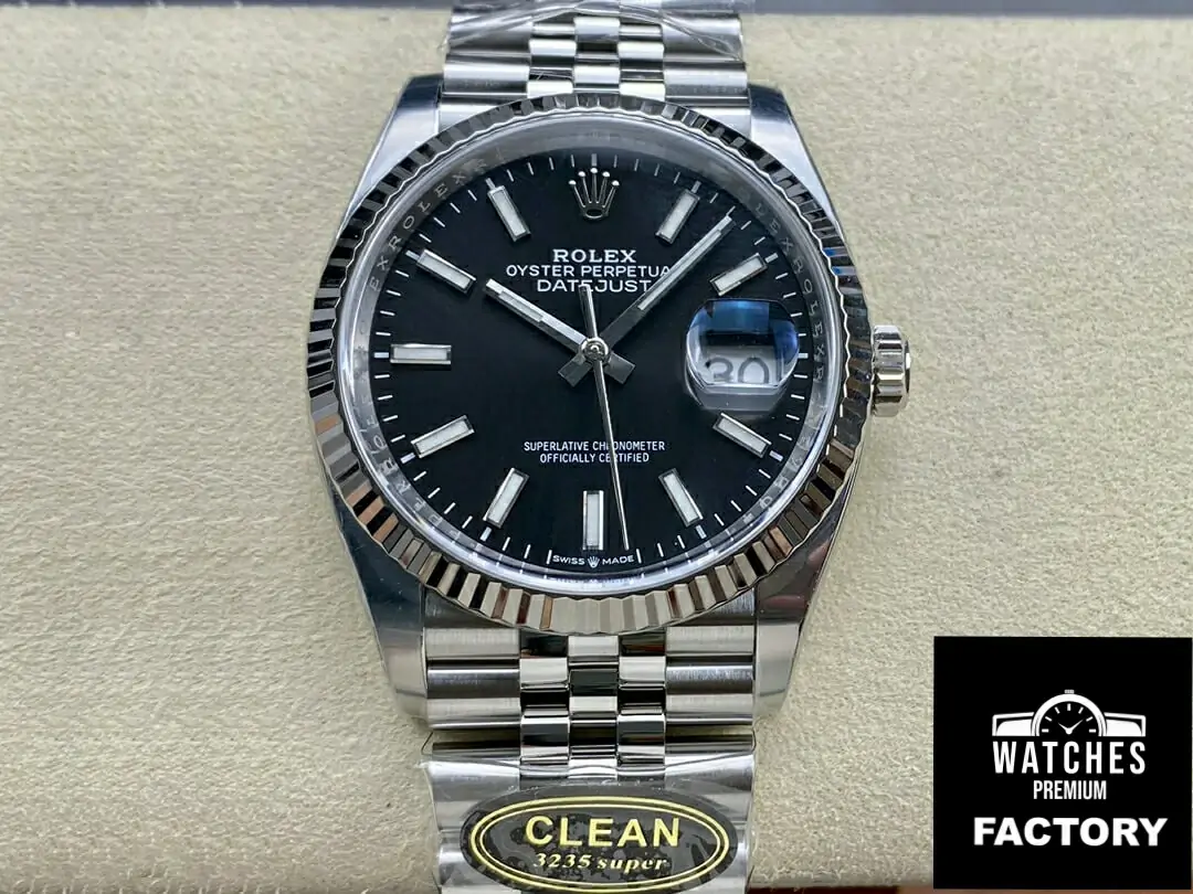 Rolex Datejust M126234-0015 36MM Clean Factory Black Dial Stainless Steel Strap