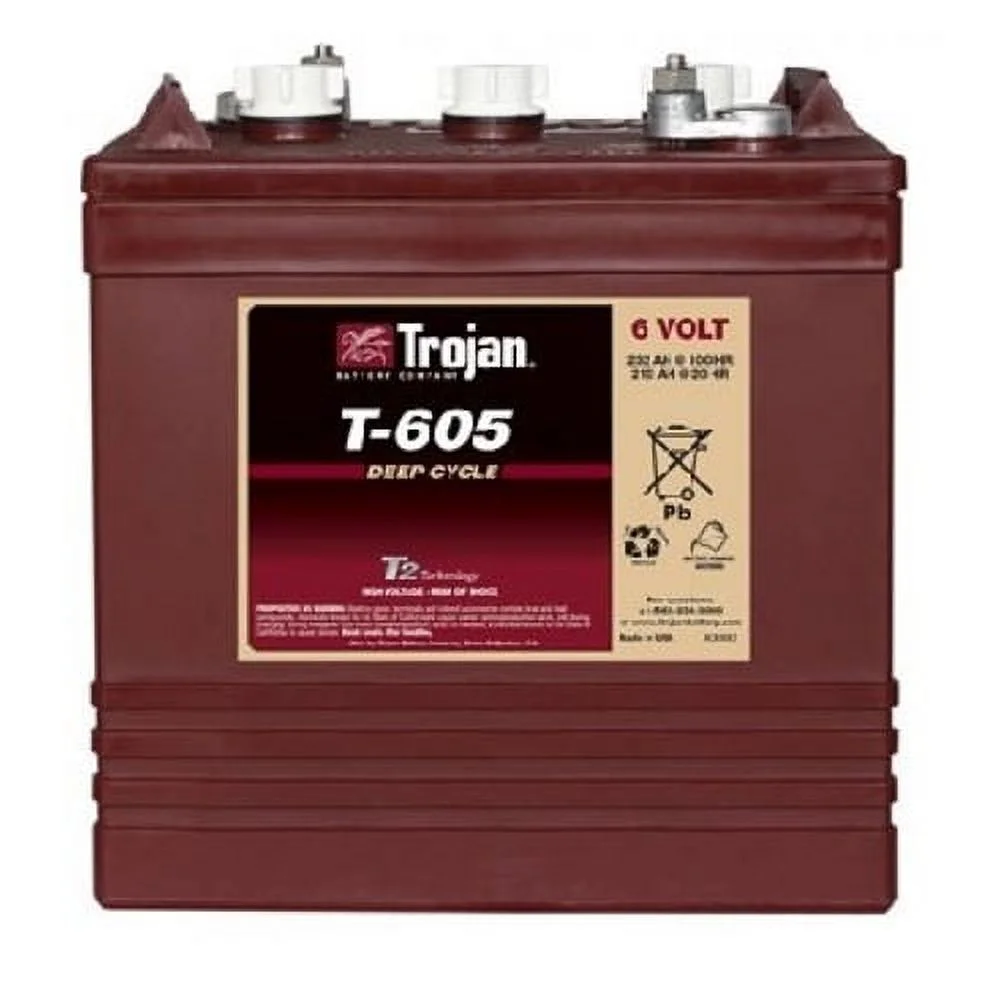 Trojan T - 605 6V 210ah Flooded Lead Acid GC2 Deep Cycle Battery X6