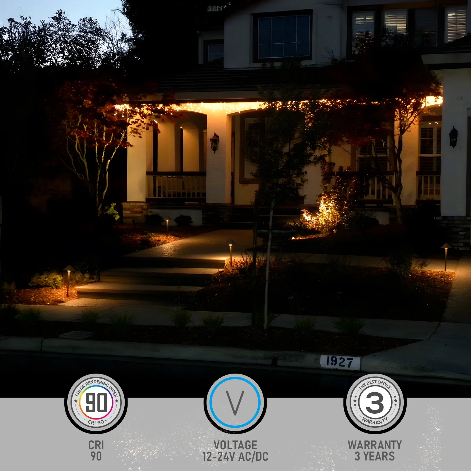 12 Pack 5CCT LED Pathway Landscape Lights, 1800K/2700K/3000K/4000K/5000K Selectable, 12-24V AC/DC Low Voltage, IP65 Waterproof, Oil Rubbed Bronze, Aluminum Housing