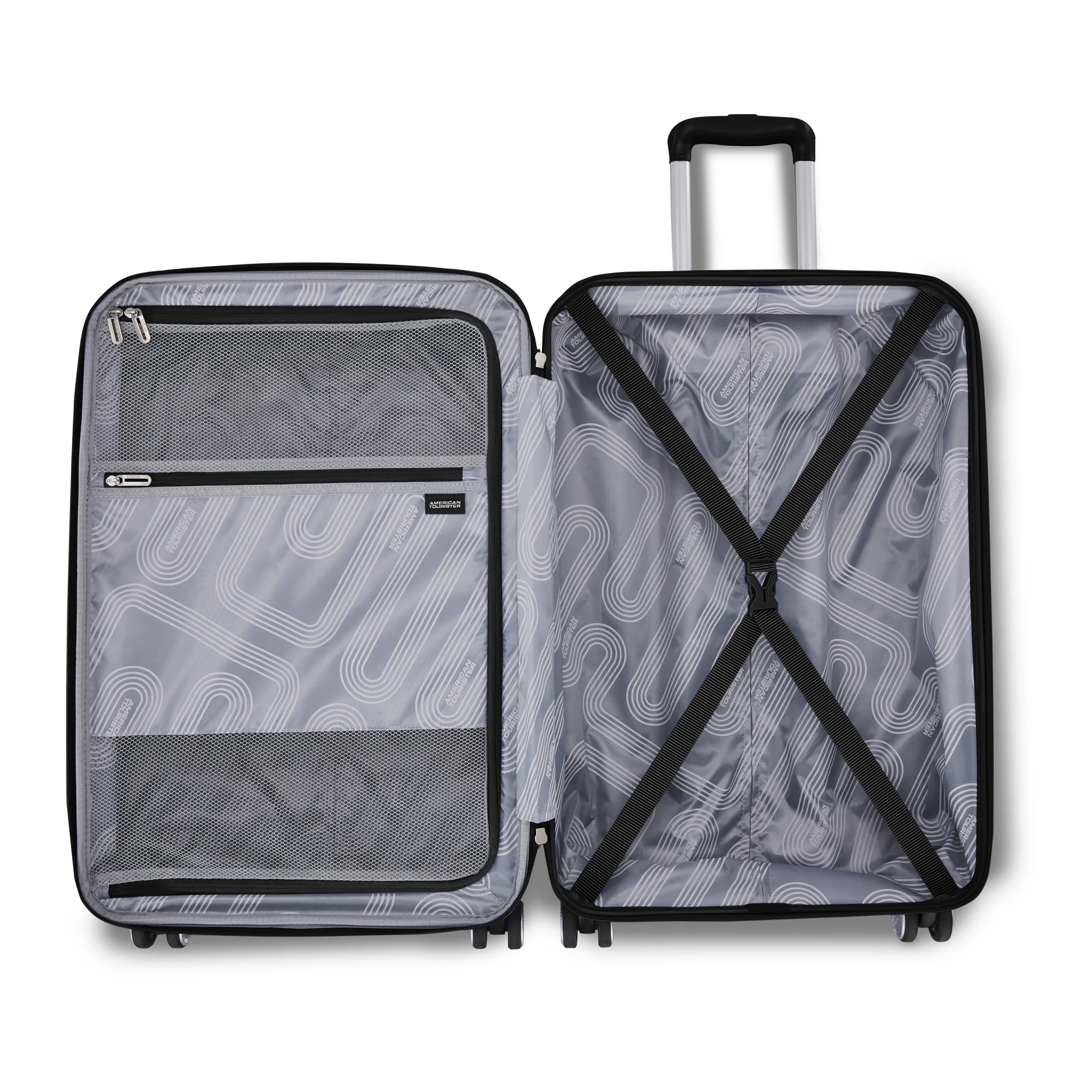 American Tourister Stratum 3.0 Large Hardside Checked Suitcase with Spinner Wheels - Black