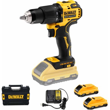 Dewalt – Perceuse à percussion sans fil 18V 65Nm – 2 batteries 2.0Ah – Moteur sans balais pour perçage béton, bois et métal – Coffret TSTAK — vue 1