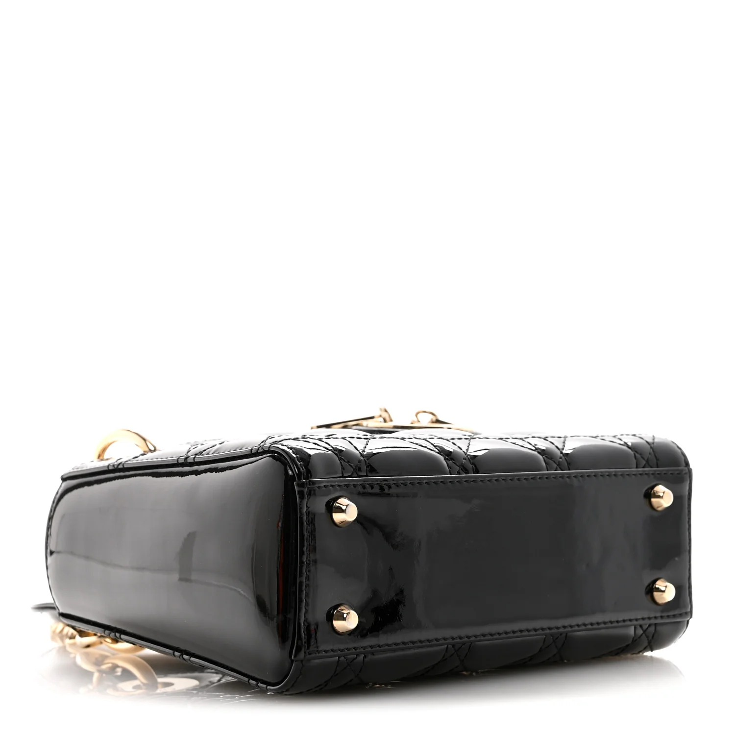 Patent Cannage Mini Lady Dior Black