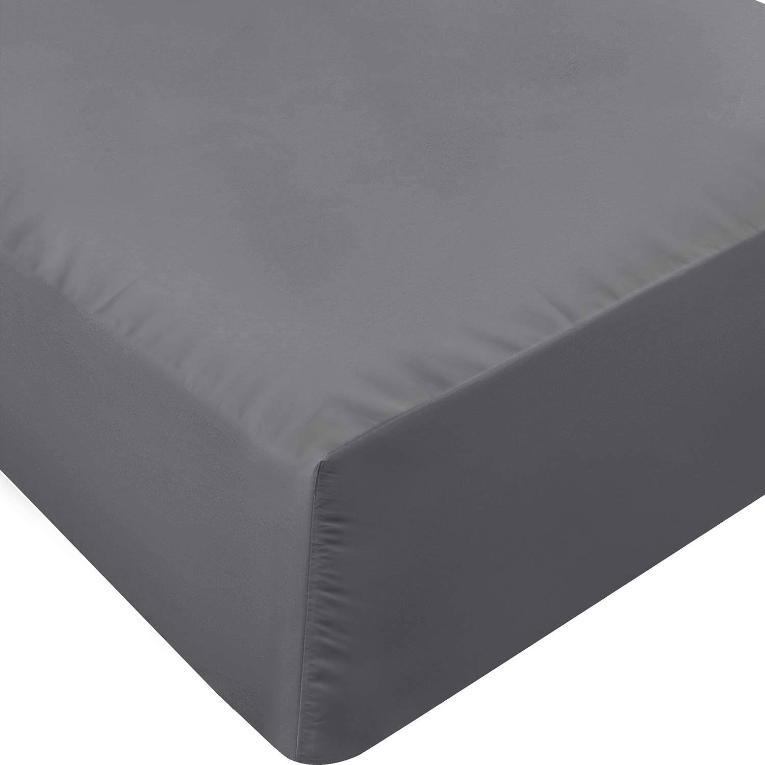 Utopia Bedding Fitted Sheet - Soft Brushed Microfiber - Deep Pockets, Shrinkage and Fade Resistant - Easy Care - 1 Fitted Sheet Only (King, Grey)