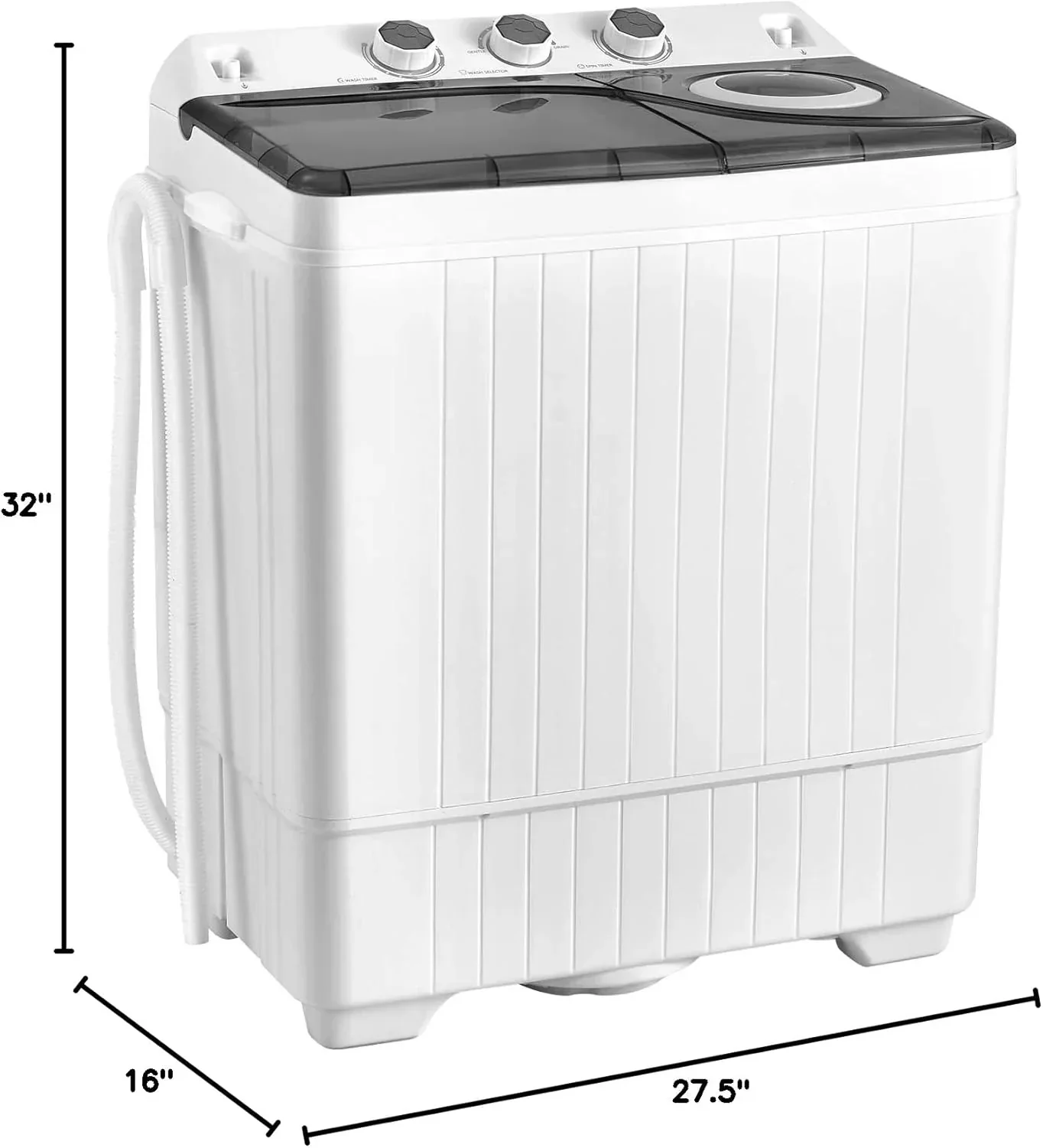 Machine à laver COSTWAY à double cuve, capacité 12 kg, essorage 8 kg, pompe de vidange combinée