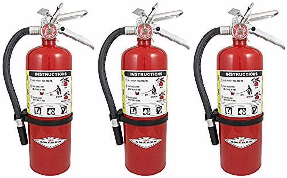 Amerex B402, 5 lb ABC Dry Chemical Fire Extinguisher with Aluminum Valve, Pack of 3