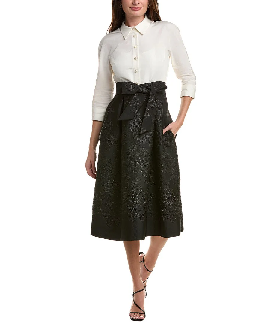 knee length dresses for ladies Donna Karan Weekend Women's Tricot Knit Elbow-Sleeve Collared Polo Dress - Vapor