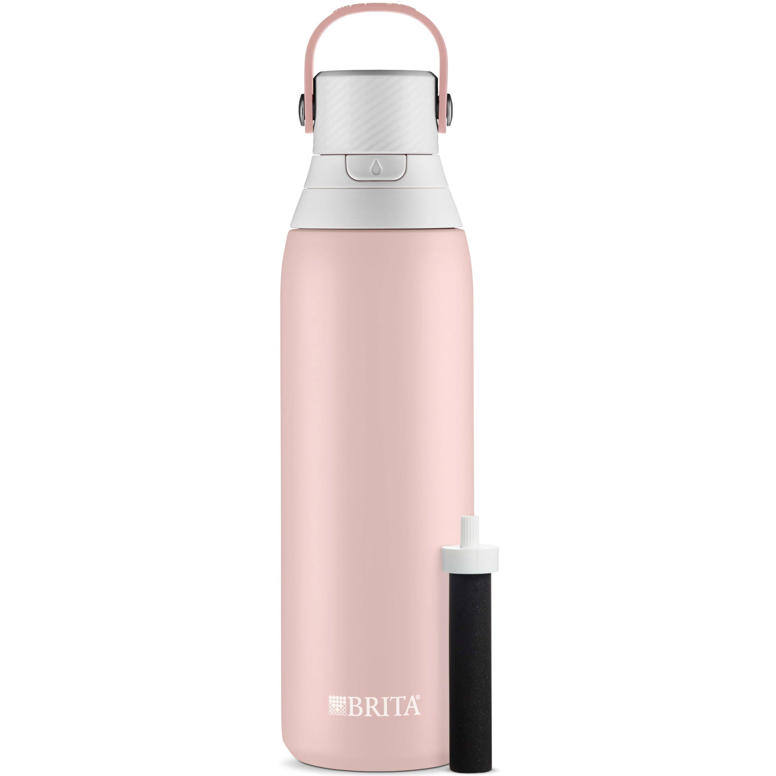 Brita Double Wall Insulated Stainless Steel Water Bottle, 20 oz - Rose