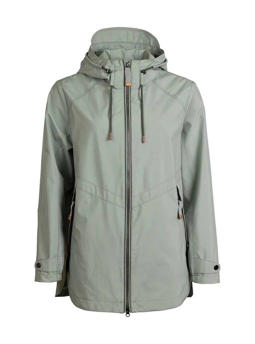 Parka femme avec capuche vert amande