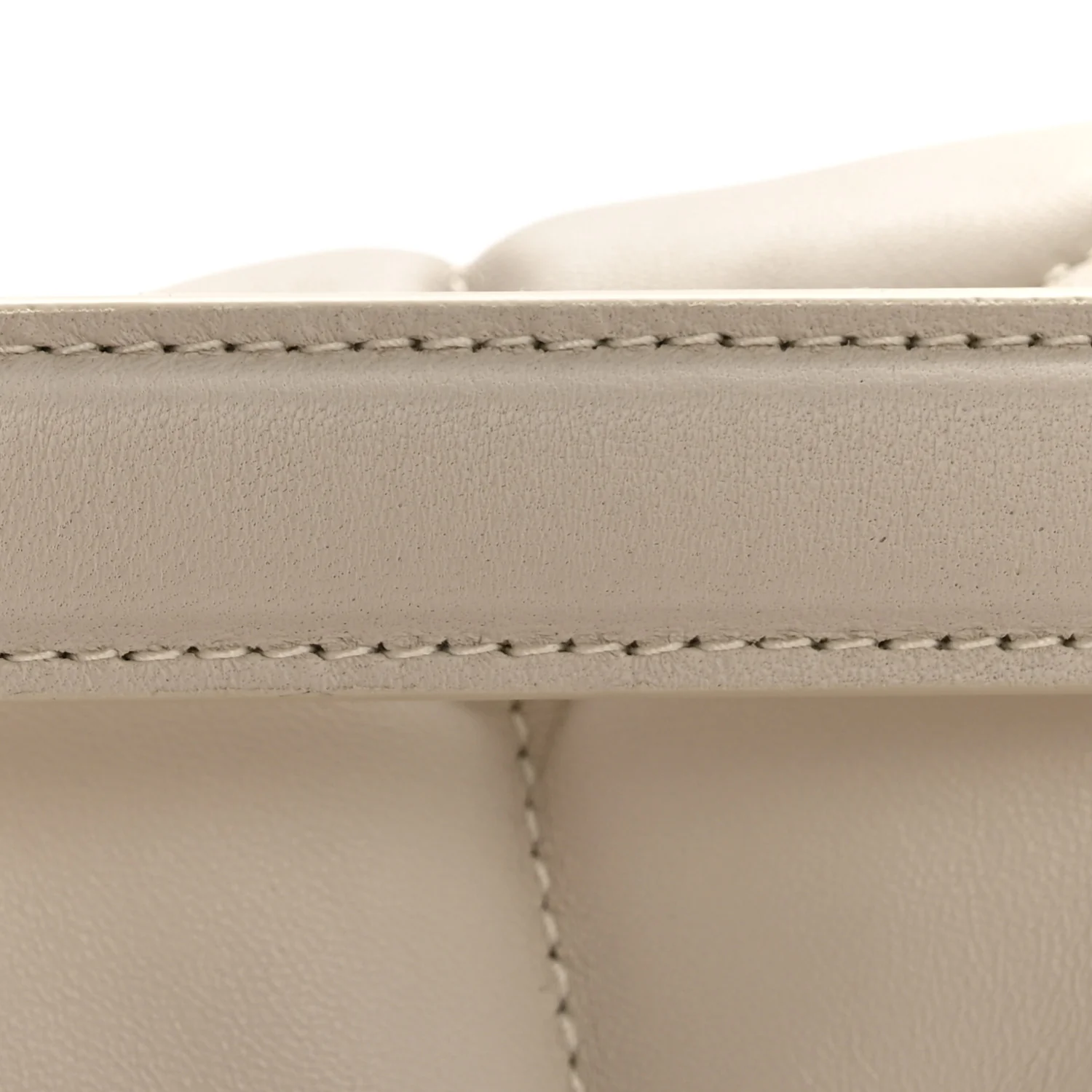 Lambskin Quilted Medium Loulou Puffer Monogram Chain Satchel Crema Soft