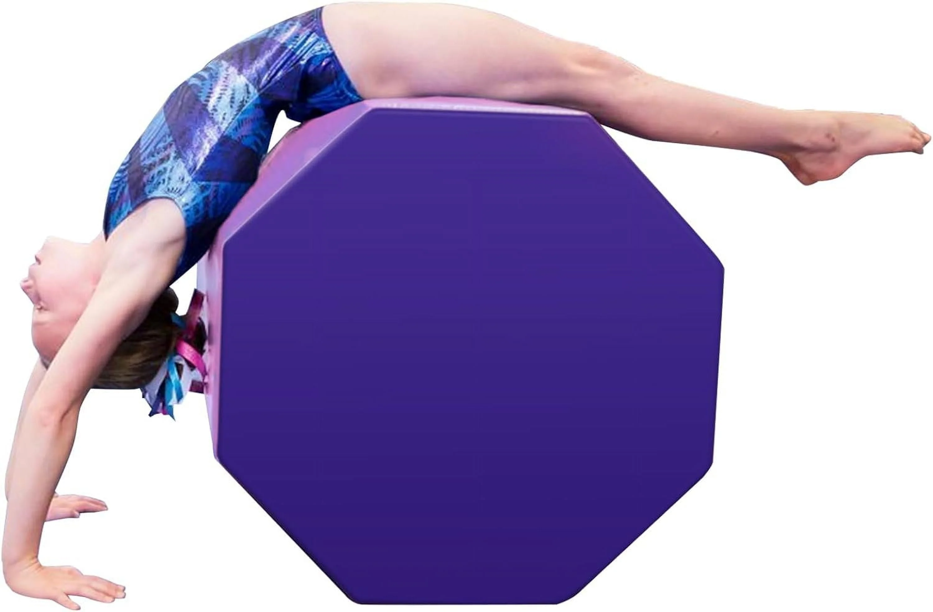 24.4" x 25.6" Gymnastics Octagon Tumbler Trainer Exercise Mat Tumbling Equipment Somersault Mat, Pink