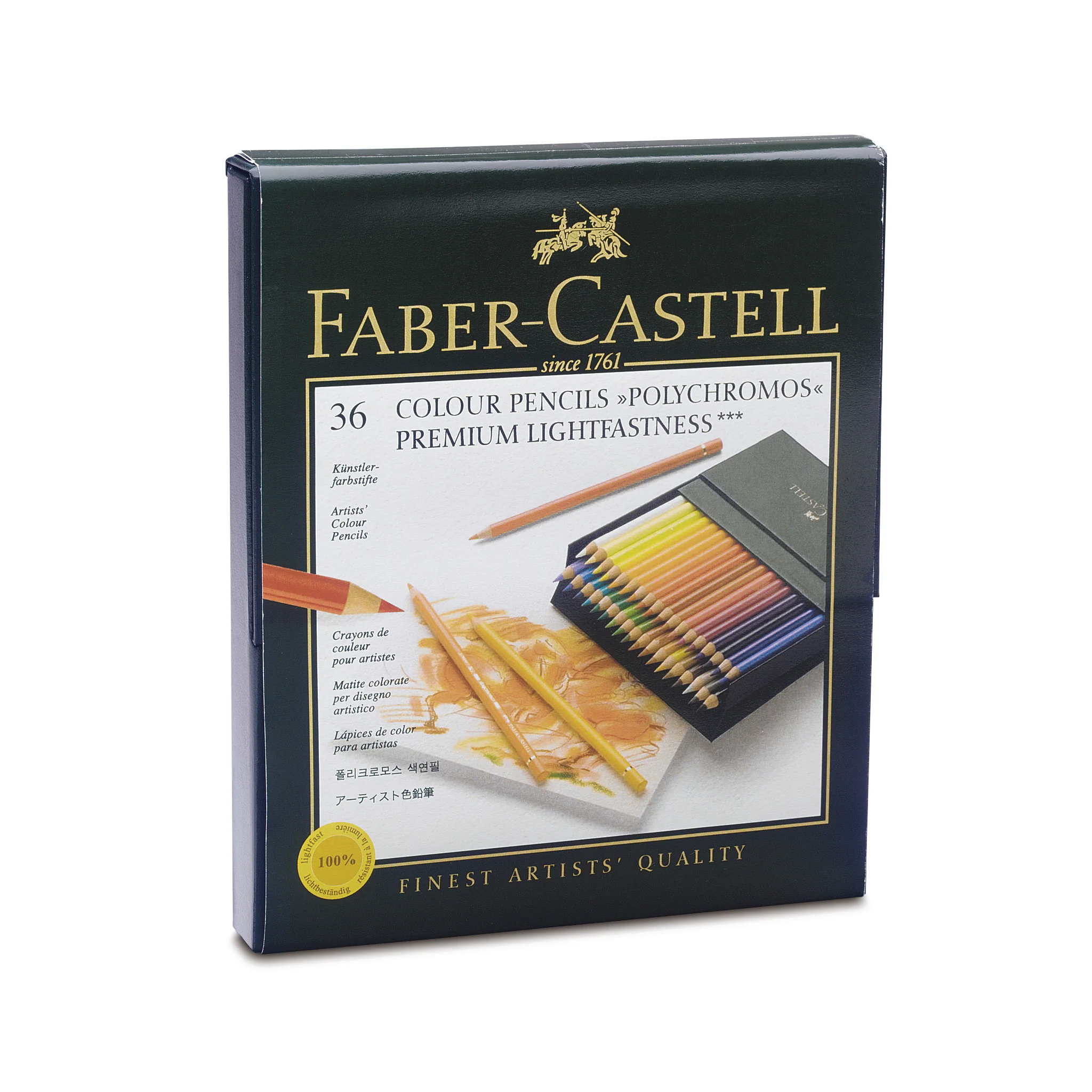 Crayons de couleur pour artistes Polychromos, coffret cadeau de 36